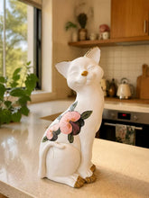 Load image into Gallery viewer, WHITE FLORAL CAT DECOR
