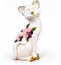 Load image into Gallery viewer, WHITE FLORAL CAT DECOR
