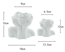 Load image into Gallery viewer, White Ceramic Creative Face vase
