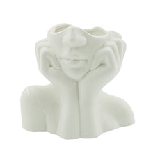 Load image into Gallery viewer, White Ceramic Creative Face vase
