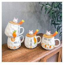 Load image into Gallery viewer, Rabbit and Carrot Mug(with spoon)
