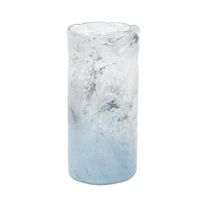 LVFTCS FLETE BLUE WHITE GLASS CYLINDER SML