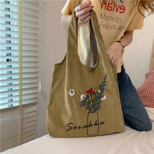 Load image into Gallery viewer, Embroidered corduroy bag
